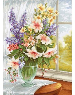 Набор для вышивания Цветы у окна Luca-s