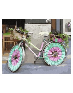 Картина по номерам Цветной велосипед 40х50 без подрамника Вангогвомне