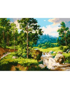 Картина по номерам Лесной ручей Белоснежка