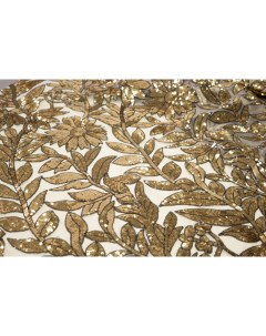 Ткань AG72274 O с пайетками на сетке и золотые цветы 170x124 Unofabric