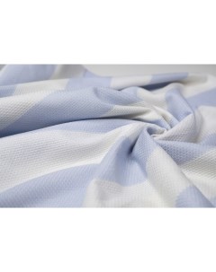 Ткань Трикотаж фактурный бело голубая полоска 100х140 Unofabric