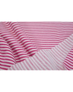 Ткань Трикотаж футер однонитка полоска розовая 100х140 Unofabric