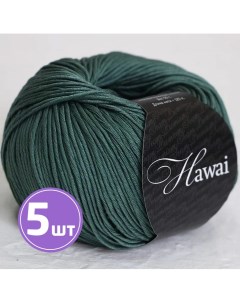 Пряжа HAWAI 501 темно зеленый 5 шт по 50 г Seam