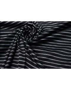 Ткань Трикотаж кулирка черная в полоску мелкую 100х153 Unofabric