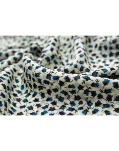 Ткань Шифон жоржет мелкие розочки синие 135х132 Unofabric