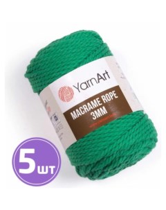 Пряжа Macrame rope 3 мм 759 зеленый 5 шт по 250 г Yarnart