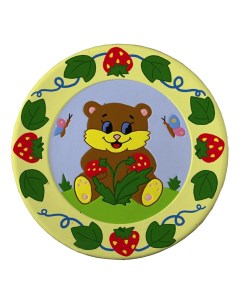 Тарелка декоративная под роспись мишка с ягодами Лори