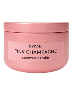 Свеча ароматическая Розовое шампанское с деревянным фитилем в металлической банке 50 0 Bykali
