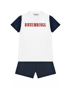 Комплект футболка шорты красный лого Bikkembergs