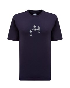 Хлопковая футболка из гладкого джерси с контрастным принтом C.p. company