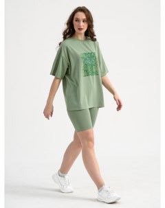 Жен костюм спортивный Оверсайз Зеленый р 50 Оптима трикотаж