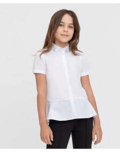 Блузка белая с коротким рукавом Button blue