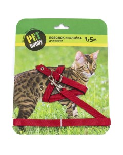 Шлейка стропа для кошек поводок 1 5м Pet hobby