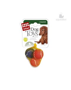 Игрушка для собак Мяч с пищалкой маленький теннисный материал 4 8 см Gigwi