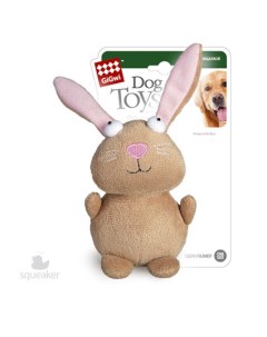 Игрушка для собак Кролик с пищалкой ткань 16 см Gigwi