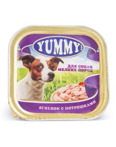 Влажный корм консервы для собак мелких пород с ягненком и потрошками 100 гр Yummy
