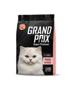 Корм сухой для кошек с чувствительным пищеварением с индейкой 1 5 кг Grand prix