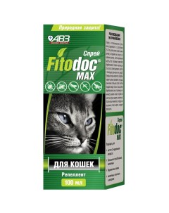 Fitodoc Max Спрей репеллентный от блох и клещей для кошек и котят 100 мл Авз