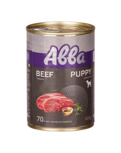 Puppy Консервы для щенков всех пород с говядиной 400 гр Avva