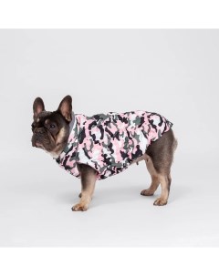 Куртка на молнии для собак породы французский бульдог размер 4 розовый камуфляж Rurri