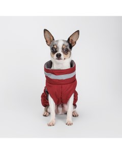 Куртка на молнии для собак M бордовая Rurri