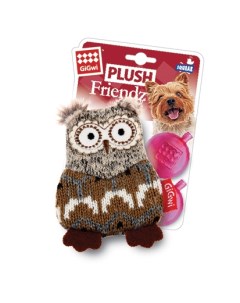 Игрушка для собак Plush Friendz Сова с пищалками текстильная 8 см Gigwi