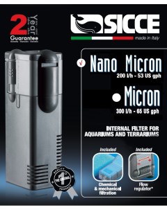 Фильтр внутренний MICRON NANO 200 л ч для аквариумов до 50л Sicce