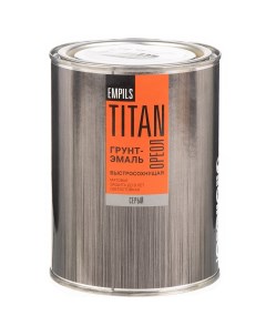 Грунт эмаль Титан быстросохнущая матовая серая 0 9 кг Ореол