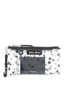 Miu miu прозрачный клатч с принтом один размер нейтральные цвета Miu miu