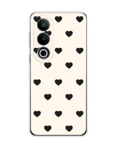 Чехол на OnePlus Nord CE4 Черные сердечки на белом Homey