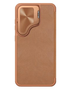 Чехол для Samsung Galaxy S24 c фунцией подставки и карманом для карт Brown Nillkin