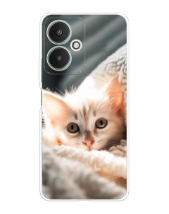 Чехол на Xiaomi Redmi 13C 5G Redmi 13R 5G Poco M6 5G Белый шкодливый котенок Homey