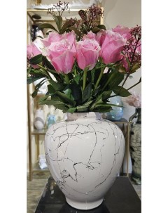 Красивая выпуклая ваза для цветов Надежда бежевая 1 шт Aras flowers