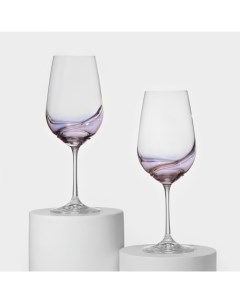 Набор стеклянных бокалов для вина Турбуленция 550 мл 2 шт Bohemia crystal