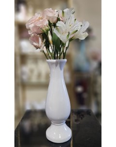 Красивая ваза Кармен23 см белая 1 шт Aras flowers