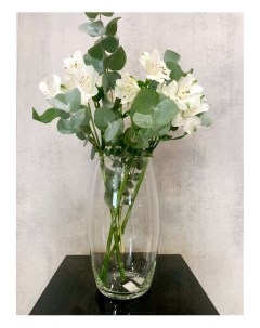 Красивая стильная Большая ваза 26см прозрачная 1 шт Aras flowers