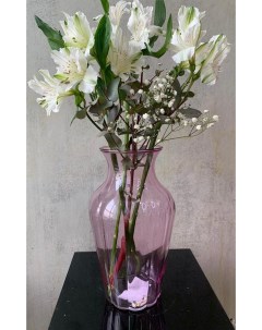 Стеклянная ваза Амфора 29 см розовая 1 шт Aras flowers