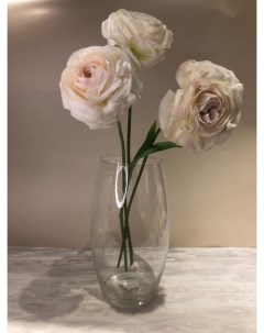 Объемная стеклянная ваза прозрачная 25 см 1 шт Aras flowers
