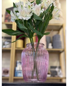 Красивая интерьерная ваза Луна розовая 1 шт Aras flowers