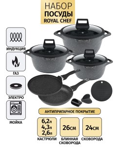 Набор посуды RC 1111BLC 11 предметов цвет черный Royalty line