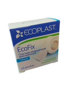 Пластырь EcoFix медицинский фиксирующий тканый 2 5 см х 5 м 1 шт Ecoplast