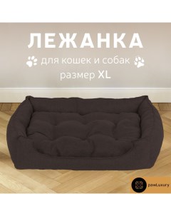 Лежанка для животных Luxury коричневый рогожка XL 80x65x15 см Pawluxury