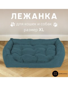 Лежанка для животных Luxury голубой рогожка XL 80x65x15 см Pawluxury
