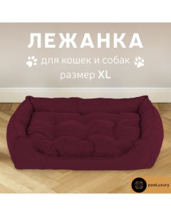 Лежанка для животных Luxury красный рогожка размер XL 90x35x15 см Pawluxury