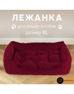 Лежанка для животных Premium красный микровелюр размер XL 90x35x15 см Pawluxury