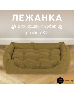 Лежанка для животных Luxury коричневый рогожка размер XL 90x35x15 см Pawluxury