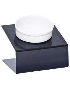 Одинарная миска для кошек и собак керамика пластик белый черный 0 35 л Артмиска