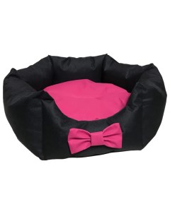 Лежанка для животных Lola шестигранная черная с розовой подушкой 65х65х16см Nobrand