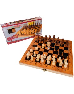 Настольная игра Набор 3 в 1 Шахматы шашки нарды деревянные 40х40см Chess