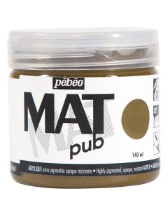 Краска акриловая экстра матовая Mat Pub 1 Умбра натуральная 140 мл Pebeo